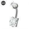 Navel Ring Heartshaped Zircon G23 Titanium Geometric Style