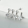 Navel Ring Heartshaped Zircon G23 Titanium Geometric Style