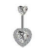 Navel Ring Jewelry Stainless Steel Hollow Heartshaped With Bat And Angel Wings Electroplating Design Unisex Animals Zodiac