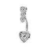 Navel Ring Piercing Jewelry Stainless Steel Heart Shaped Electroplating Zircon Set Letter Punk Style Unisex