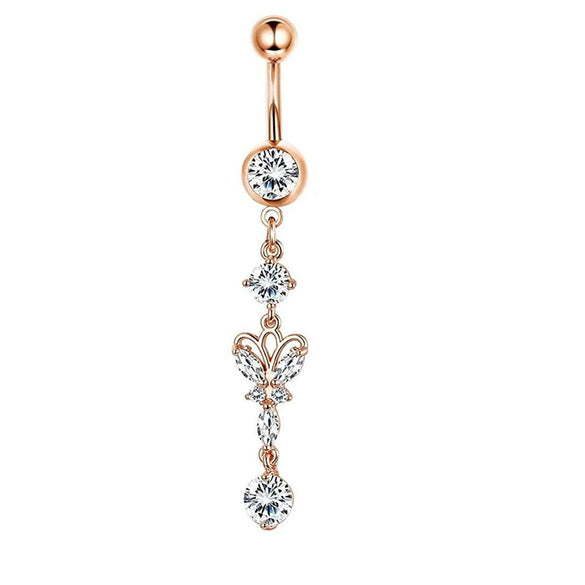 Navel Ring Set Stainless Steel Bow Style Body Piercing Jewelry