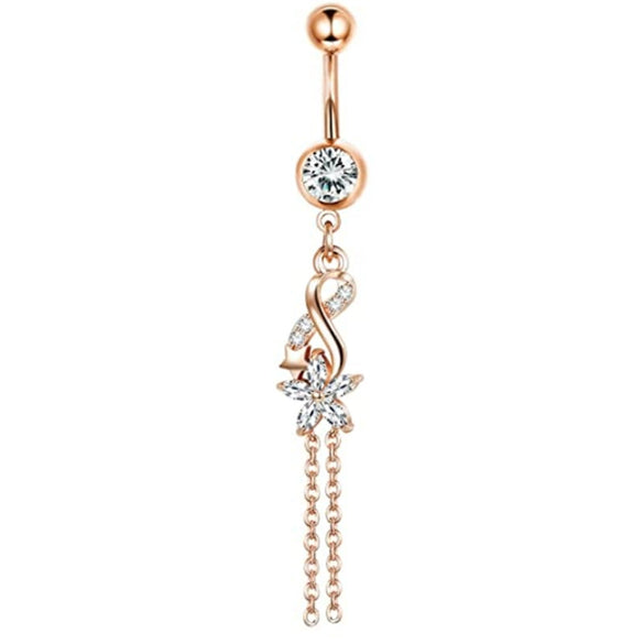 Navel Ring Set Stainless Steel Bow Style Body Piercing Jewelry