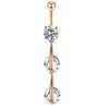 Navel Ring Set Stainless Steel Bow Style Body Piercing Jewelry