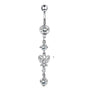 Navel Ring Set Stainless Steel Bow Style Body Piercing Jewelry