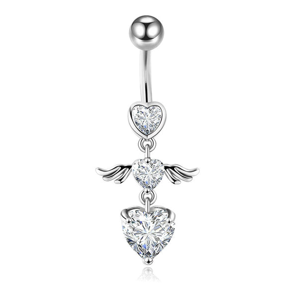 Navel Ring Set Stainless Steel Bow Style Body Piercing Jewelry