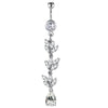 Navel Ring Set Stainless Steel Bow Style Body Piercing Jewelry