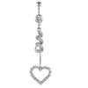 Navel Ring Set Stainless Steel Bow Style Body Piercing Jewelry