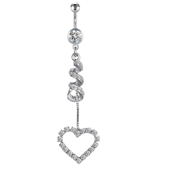 Navel Ring Set Stainless Steel Bow Style Body Piercing Jewelry