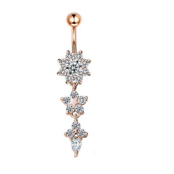 Navel Ring Set Stainless Steel Bow Style Body Piercing Jewelry