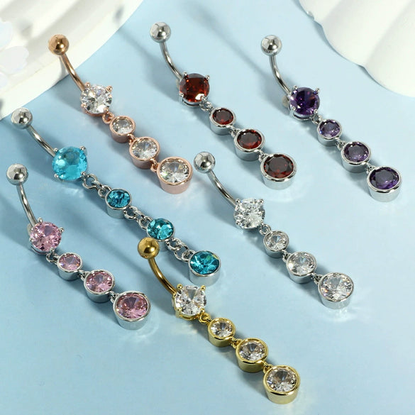 Navel Ring Stainless Steel Heart Shape Electroplating Accessories