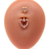 Navel Ring Stainless Steel Heart Shape Electroplating Body Piercing Jewelry