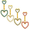 Navel Ring Stainless Steel Heart Shape Electroplating Body Piercing Jewelry