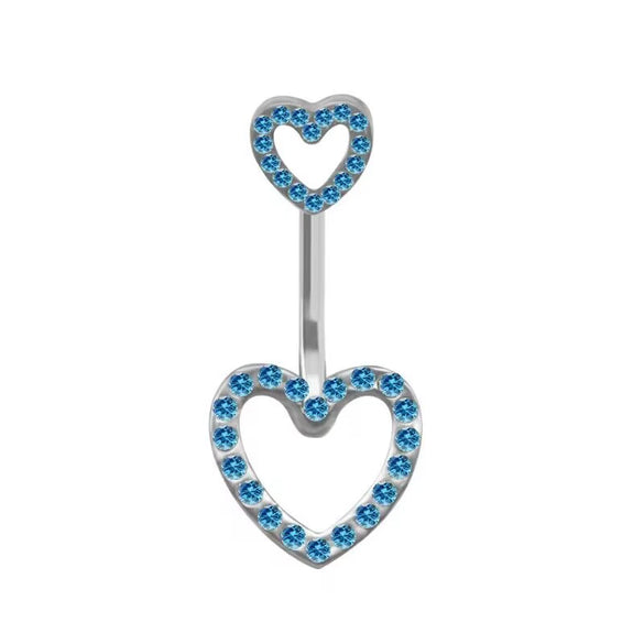 Navel Ring Stainless Steel Heart Shape Electroplating Body Piercing Jewelry