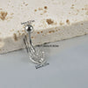 Navel Ring Stainless Steel Heart Shaped Inlaid Zircon Piercing Ornament