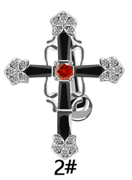 Navel Ring Stainless Steel Heart Tassel Cross Zircon Diamond Styling