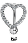 Navel Ring Stainless Steel Heart Tassel Cross Zircon Diamond Styling