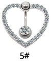 Navel Ring Stainless Steel Heart Tassel Cross Zircon Diamond Styling