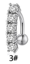 Navel Ring Stainless Steel Heart Tassel Cross Zircon Diamond Styling