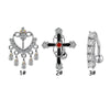 Navel Ring Stainless Steel Heart Tassel Cross Zircon Diamond Styling