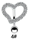 Navel Ring Stainless Steel Heart Tassel Cross Zircon Diamond Styling