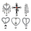 Navel Ring Stainless Steel Heart Tassel Cross Zircon Diamond Styling