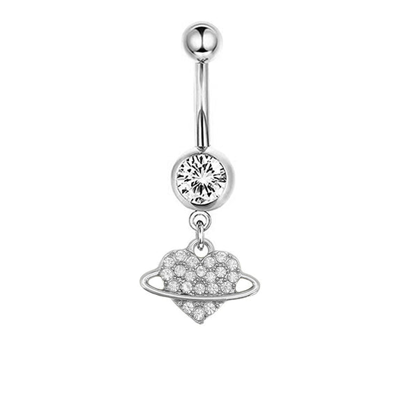 Navel Ring Stainless Steel Heartshaped Butterfly Pendant Electroplating Women's Jewelry