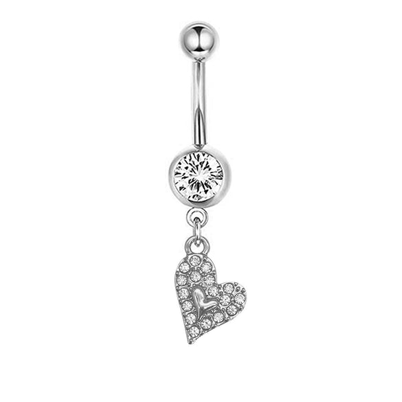 Navel Ring Stainless Steel Heartshaped Butterfly Pendant Electroplating Women's Jewelry