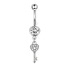 Navel Ring Stainless Steel Heartshaped Butterfly Pendant Electroplating Women's Jewelry