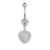 Navel Ring Stainless Steel Heartshaped Butterfly Pendant Electroplating Women's Jewelry