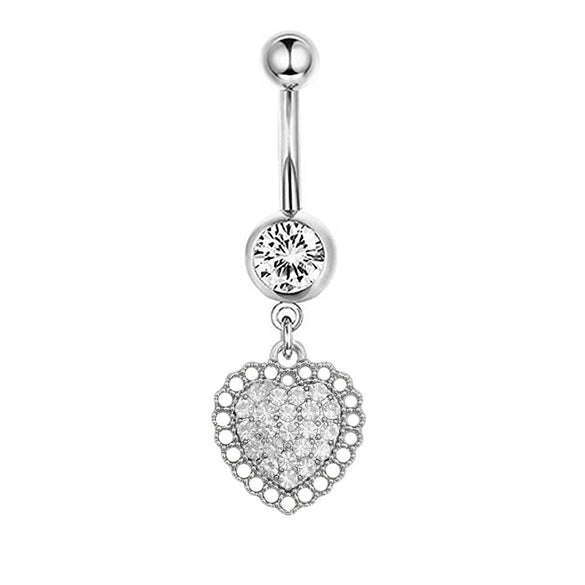 Navel Ring Stainless Steel Heartshaped Butterfly Pendant Electroplating Women's Jewelry