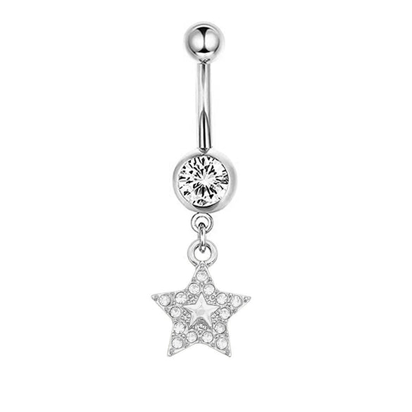 Navel Ring Stainless Steel Heartshaped Butterfly Pendant Electroplating Women's Jewelry