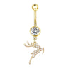 Navel Ring Stainless Steel Heartshaped Butterfly Pendant Electroplating Women's Jewelry