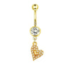 Navel Ring Stainless Steel Heartshaped Butterfly Pendant Electroplating Women's Jewelry
