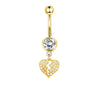 Navel Ring Stainless Steel Heartshaped Butterfly Pendant Electroplating Women's Jewelry