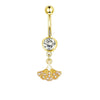 Navel Ring Stainless Steel Heartshaped Butterfly Pendant Electroplating Women's Jewelry
