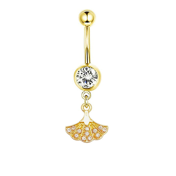 Navel Ring Stainless Steel Heartshaped Butterfly Pendant Electroplating Women's Jewelry