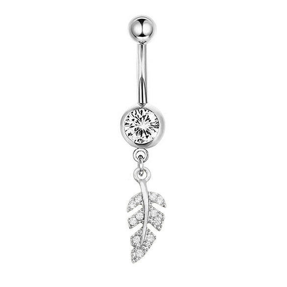 Navel Ring Stainless Steel Heartshaped Butterfly Pendant Electroplating Women's Jewelry