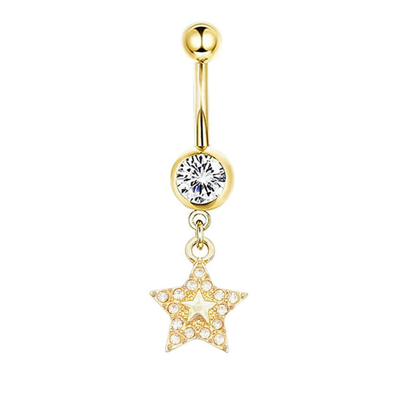 Navel Ring Stainless Steel Heartshaped Butterfly Pendant Electroplating Women's Jewelry
