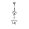 Navel Ring Stainless Steel Heartshaped Butterfly Pendant Electroplating Women's Jewelry