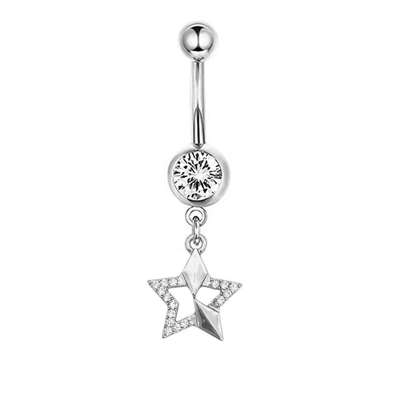 Navel Ring Stainless Steel Heartshaped Butterfly Pendant Electroplating Women's Jewelry