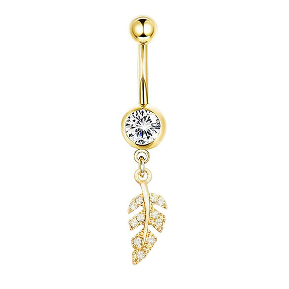 Navel Ring Stainless Steel Heartshaped Butterfly Pendant Electroplating Women's Jewelry