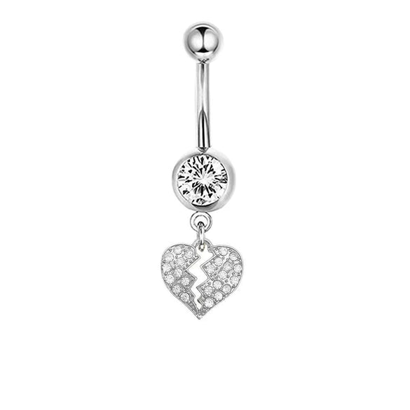 Navel Ring Stainless Steel Heartshaped Butterfly Pendant Electroplating Women's Jewelry