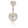 Navel Ring Stainless Steel Heartshaped Constellation Pattern Goldplated Unisex