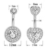 Navel Ring Stainless Steel Heartshaped Constellation Pattern Goldplated Unisex