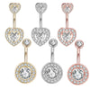 Navel Ring Stainless Steel Heartshaped Constellation Pattern Goldplated Unisex