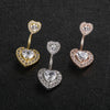 Navel Ring Stainless Steel Heartshaped Constellation Pattern Goldplated Unisex