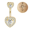 Navel Ring Stainless Steel Heartshaped Constellation Pattern Goldplated Unisex