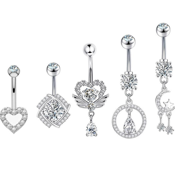 Navel Ring Stainless Steel Hiphop Geometric Electroplated Copper Accessories