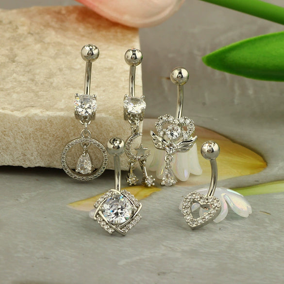 Navel Ring Stainless Steel Hiphop Geometric Electroplated Copper Accessories