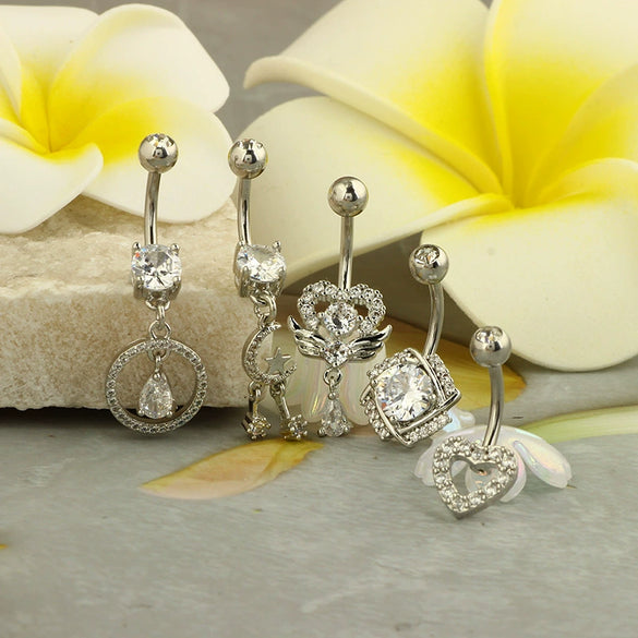 Navel Ring Stainless Steel Hiphop Geometric Electroplated Copper Accessories